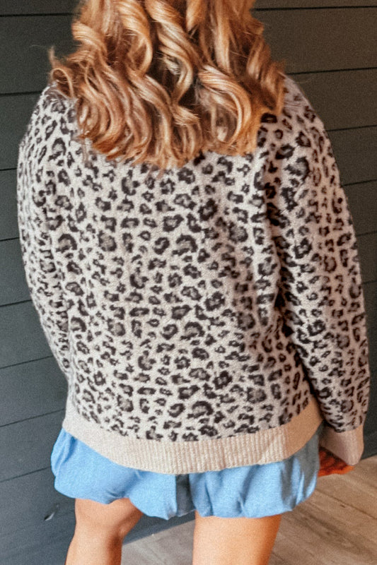 Leopard Print Pullover Sweater