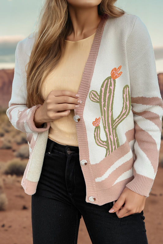 Cactus Button Front Cardigan