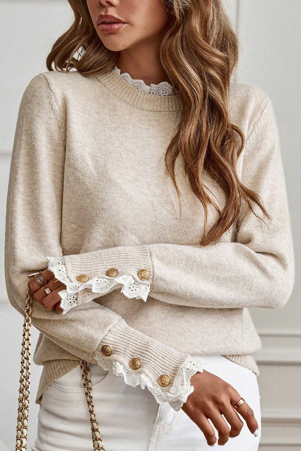 Lace Trim Sweater