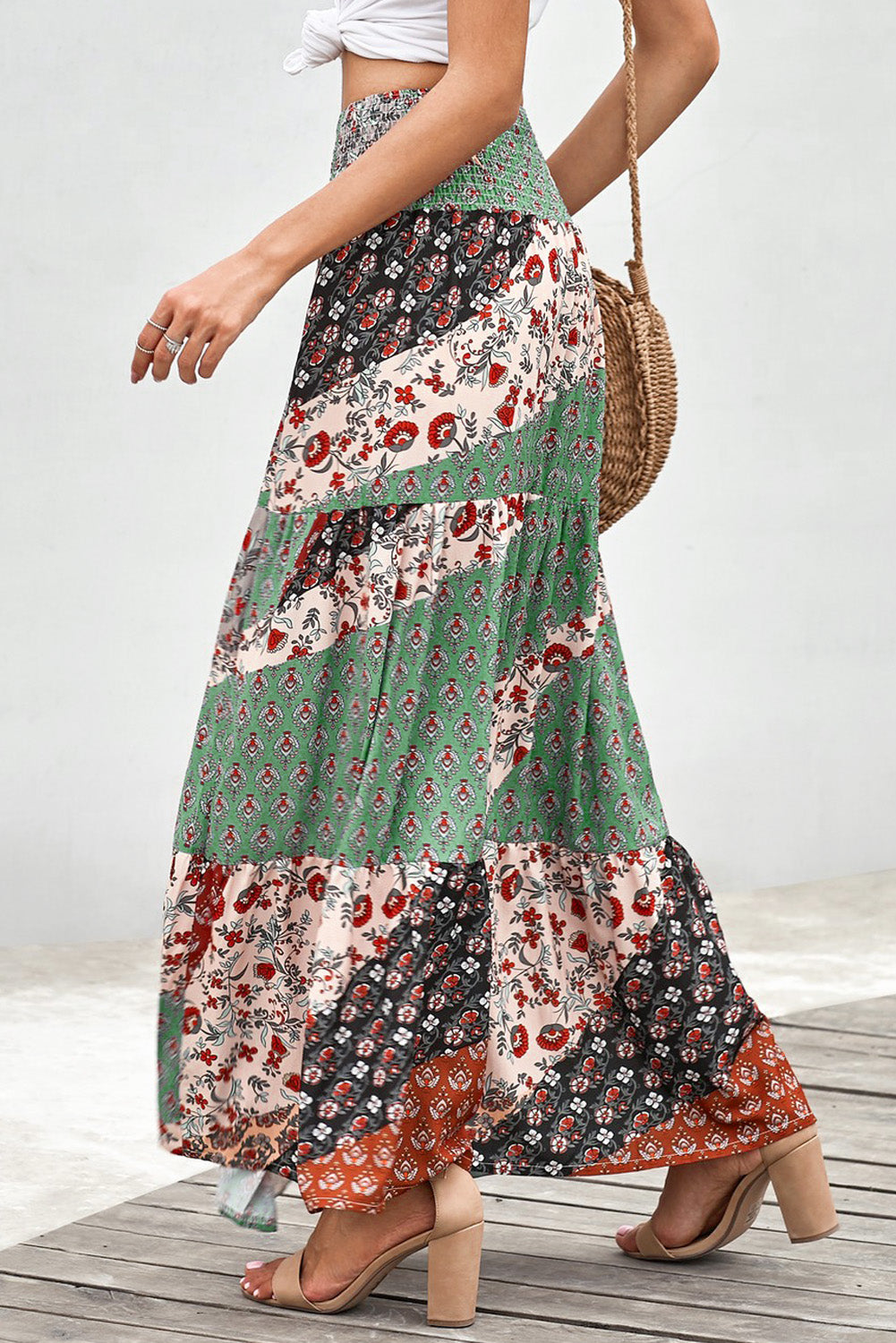 Multicolor Boho Maxi Skirt