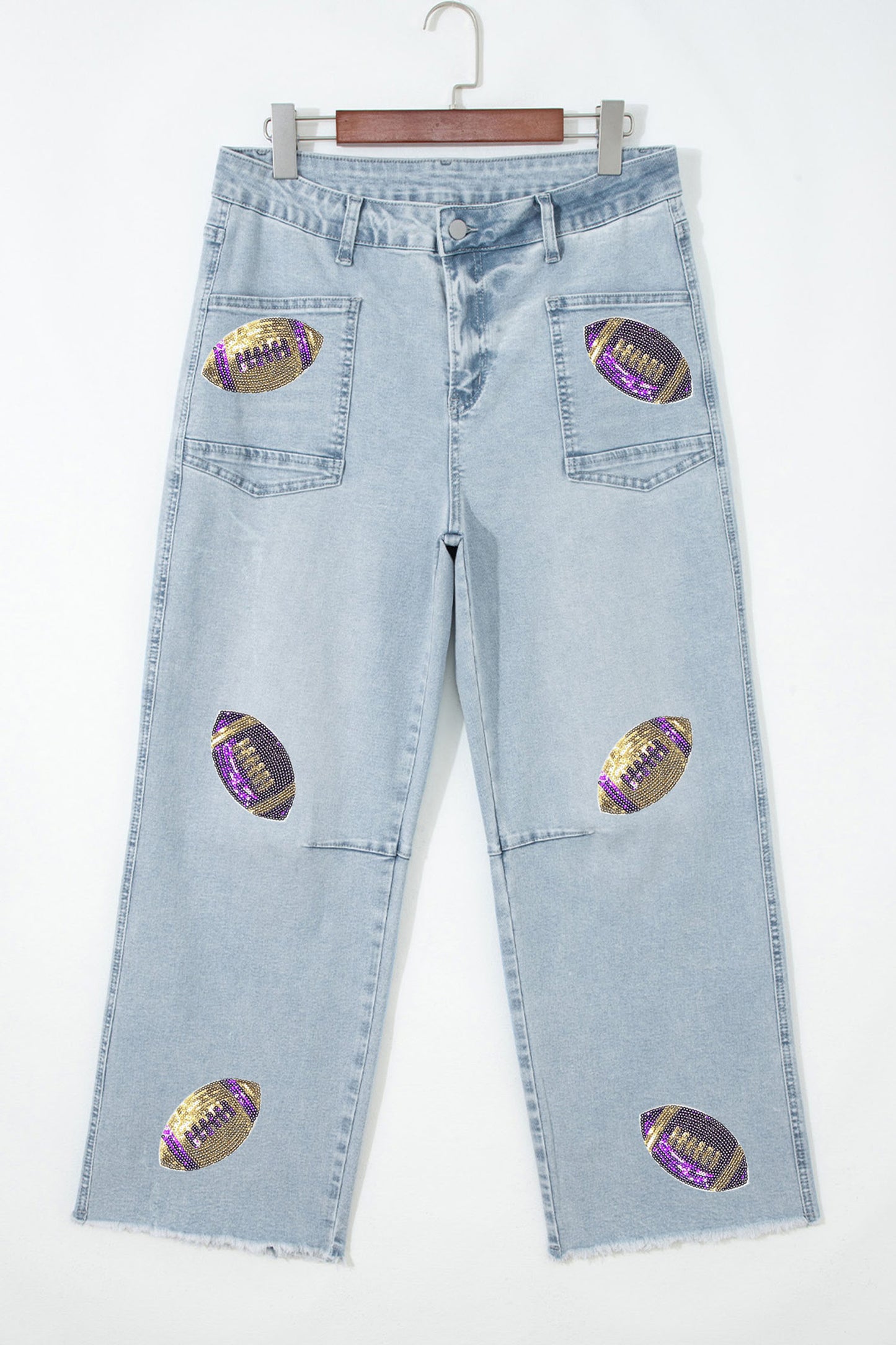 Purple and Gold Ankle Jeans