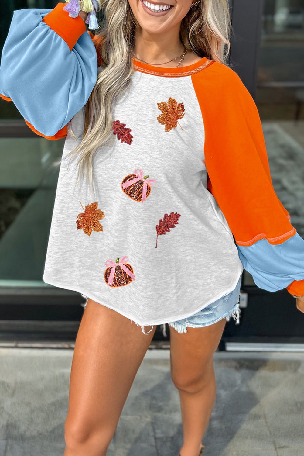 Sequin Fall Elements Top