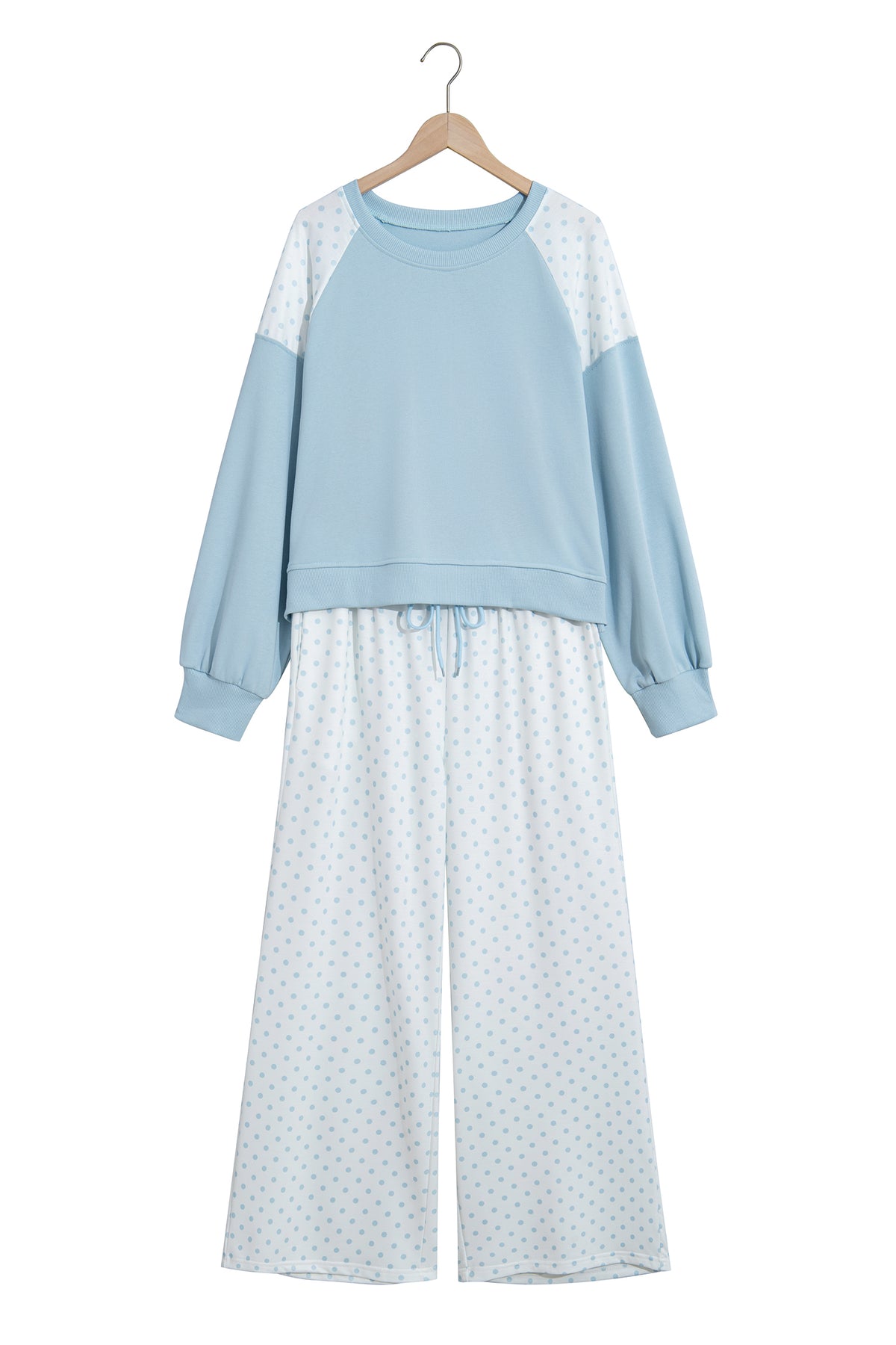 Polka Dot Patchwork Pants Set