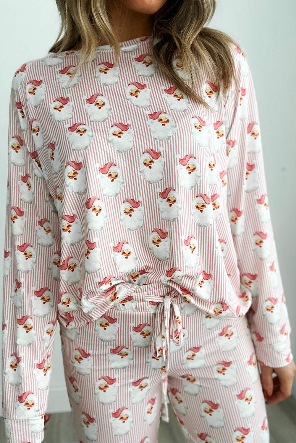 Pink Santa Claus Two Piece Loungewear Set