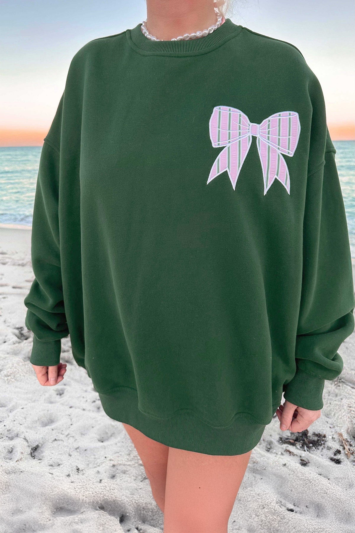 Striped Bow Sweatshirt