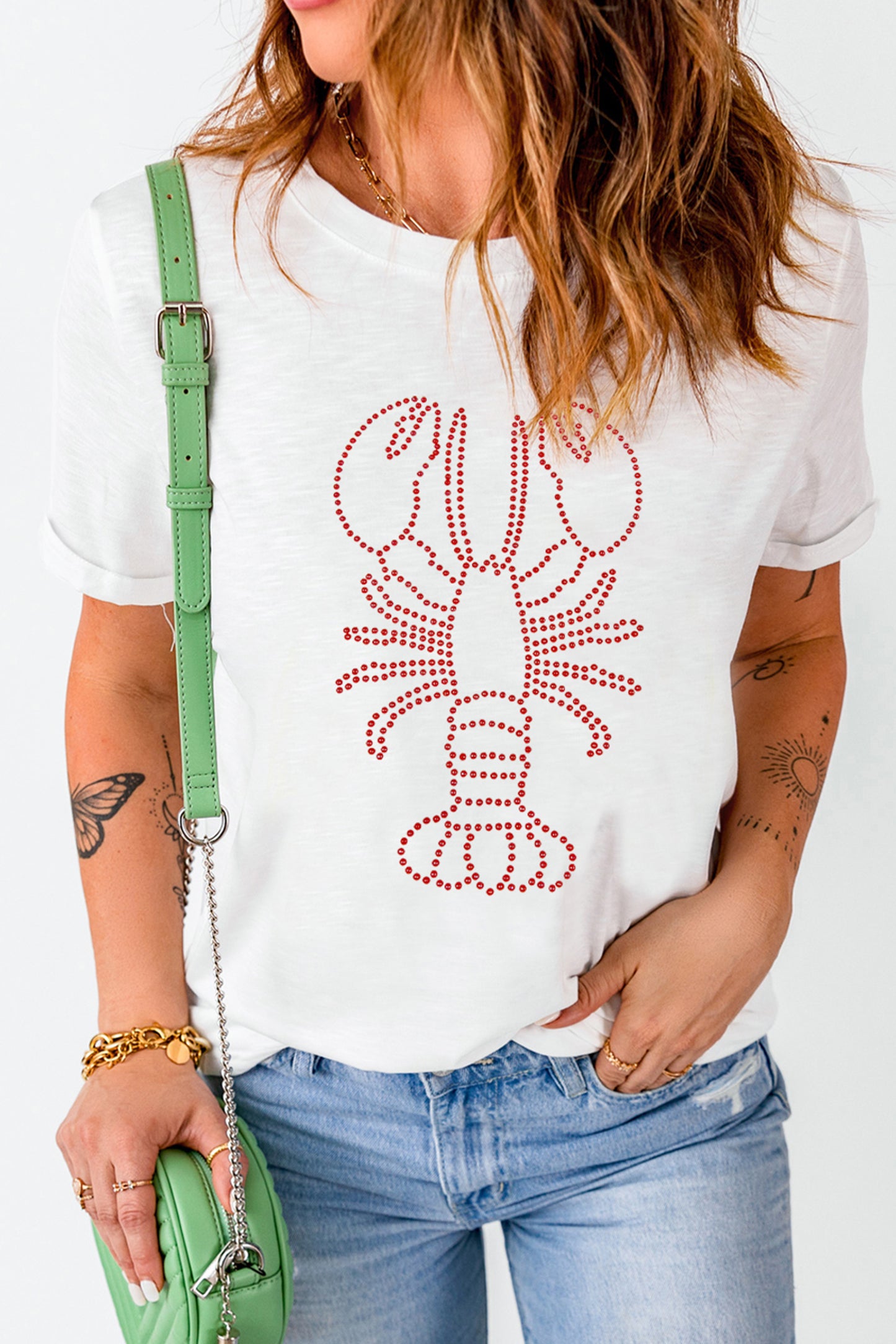 Rhinestone Lobster Summer Tee