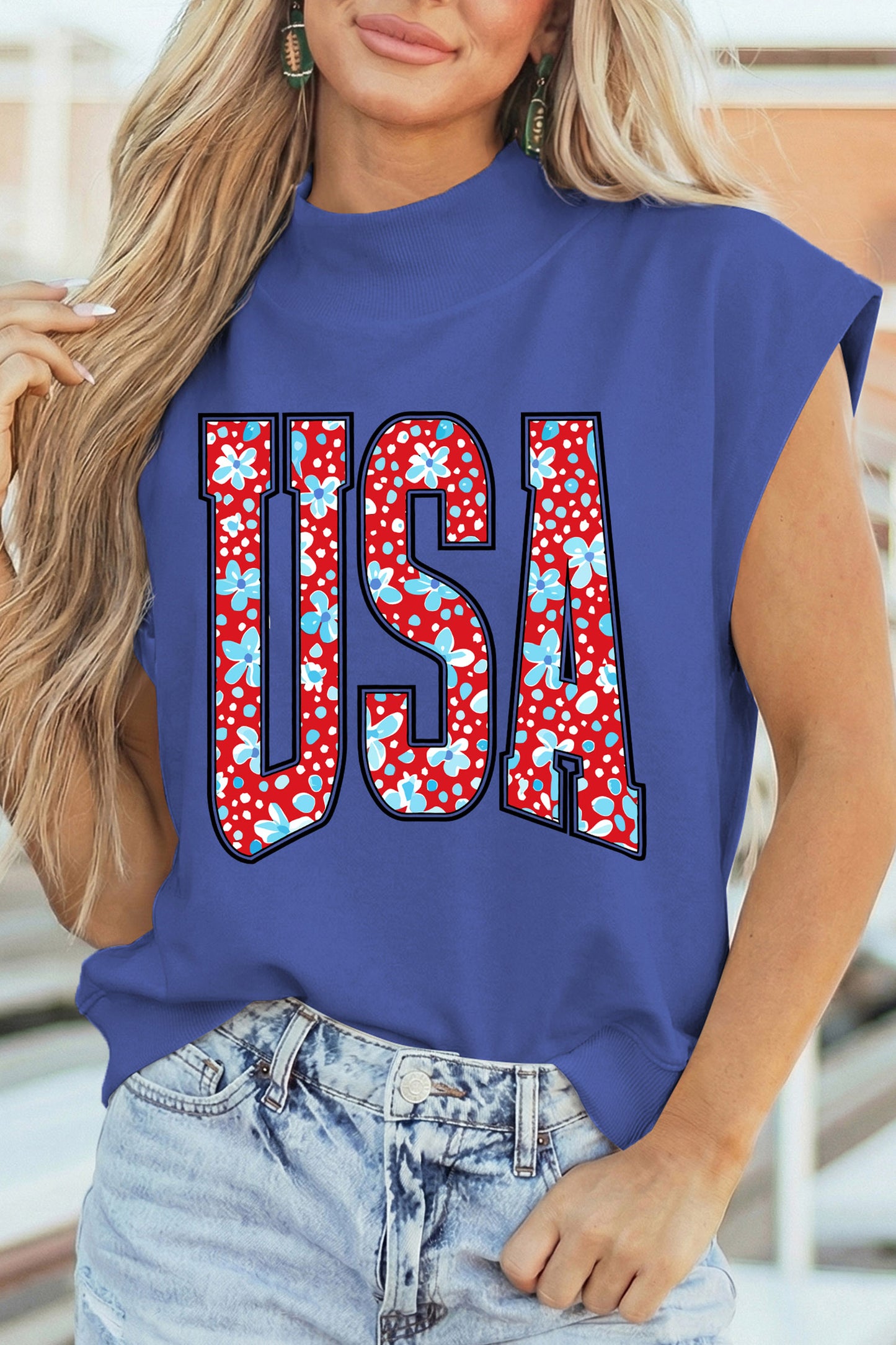 Floral USA Top