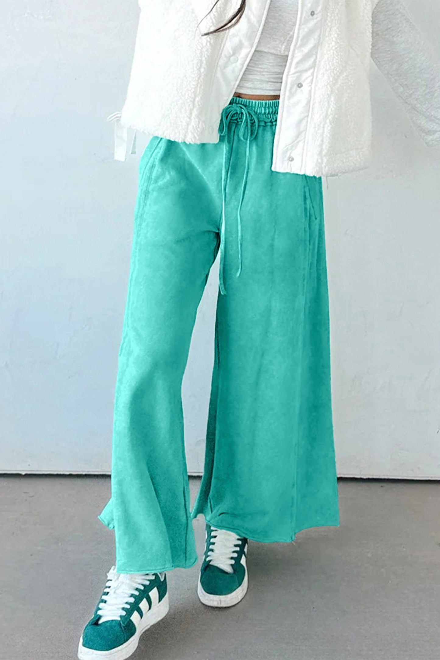 Sea Green Mineral Wash Drawstring Pants