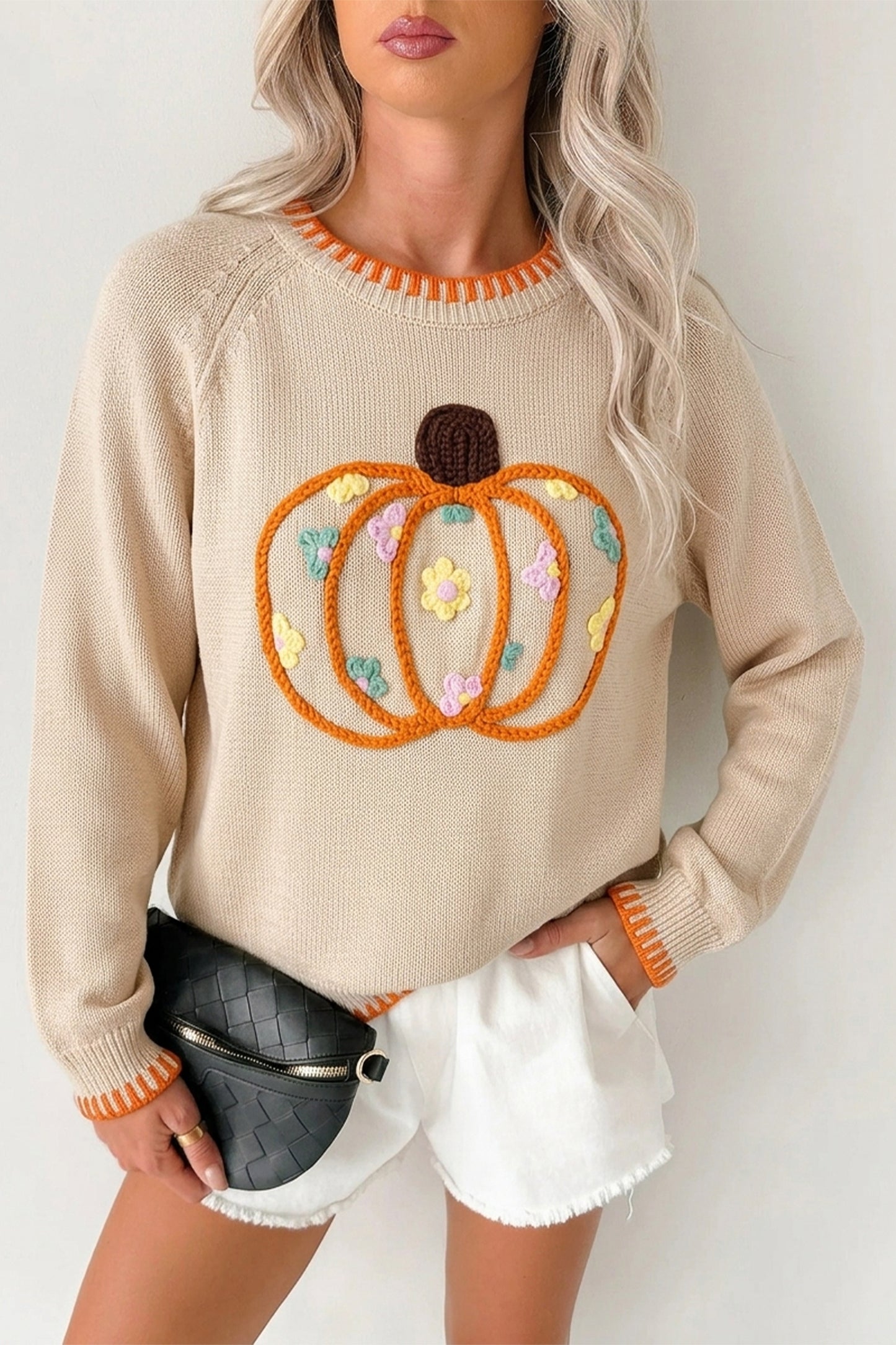 Floral Pumpkin Sweater