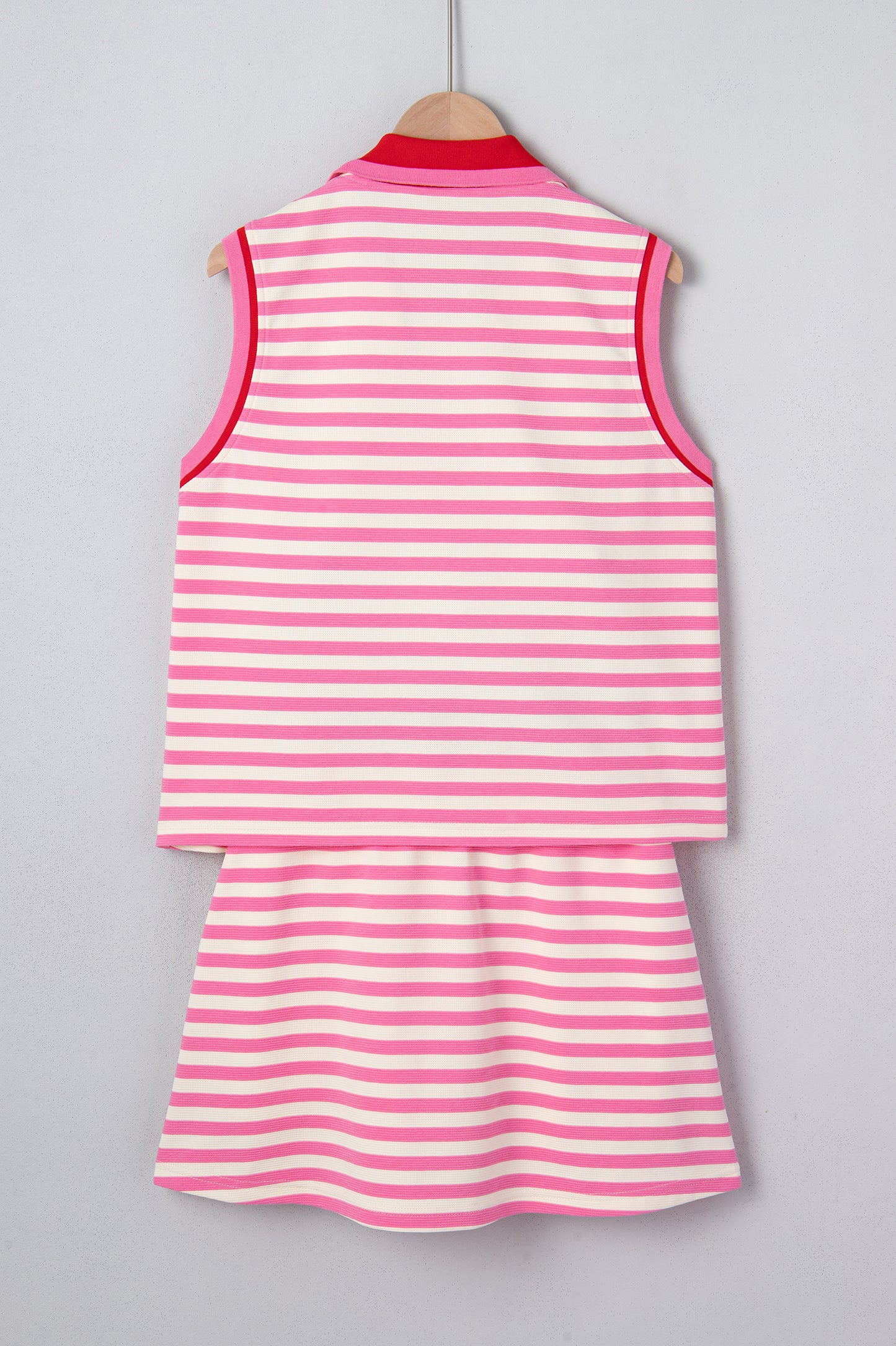 Striped Quarter Zip Skort Set