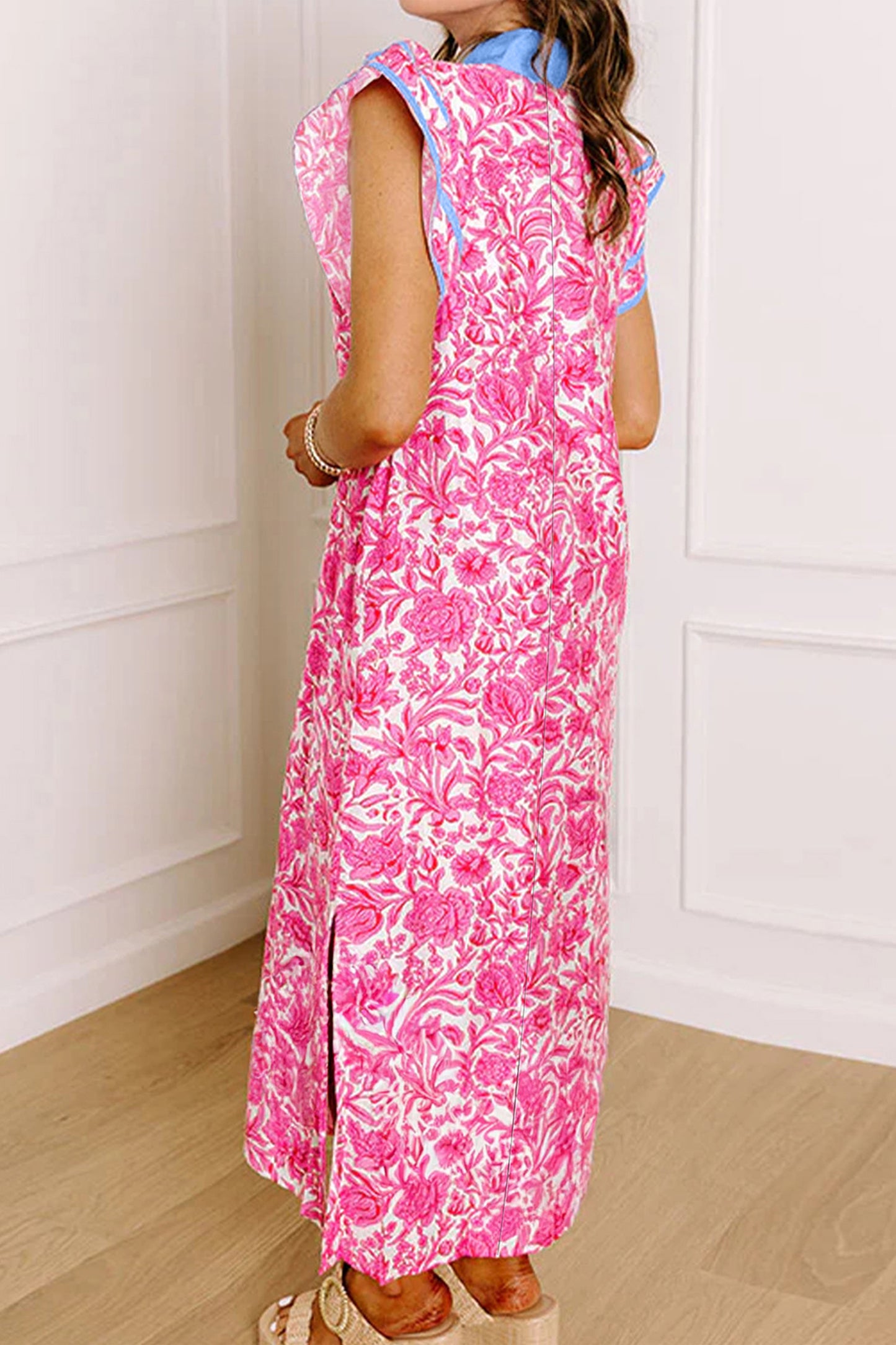 Pink Floral Maxi Dress