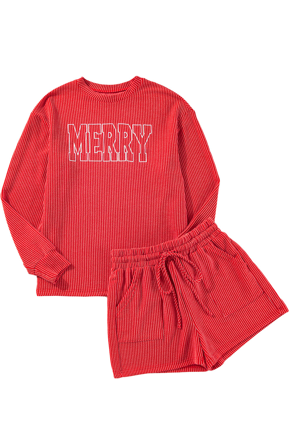 Corded MERRY Shorts Pajama Set