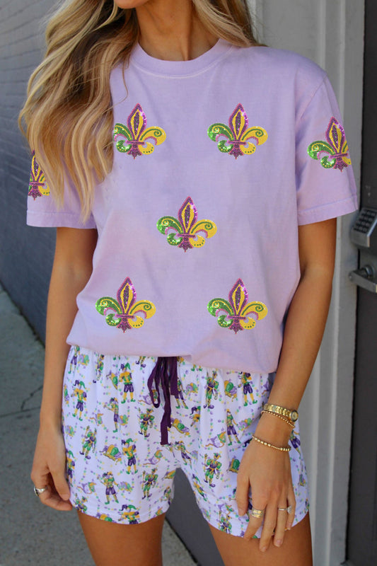 Sequin Mardi Gras Tee