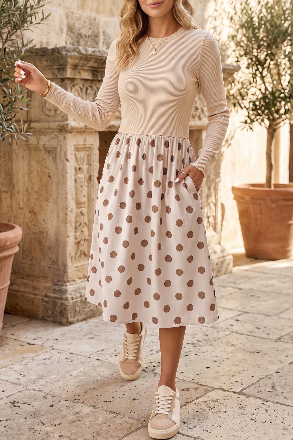 Polka Dot Midi Dress
