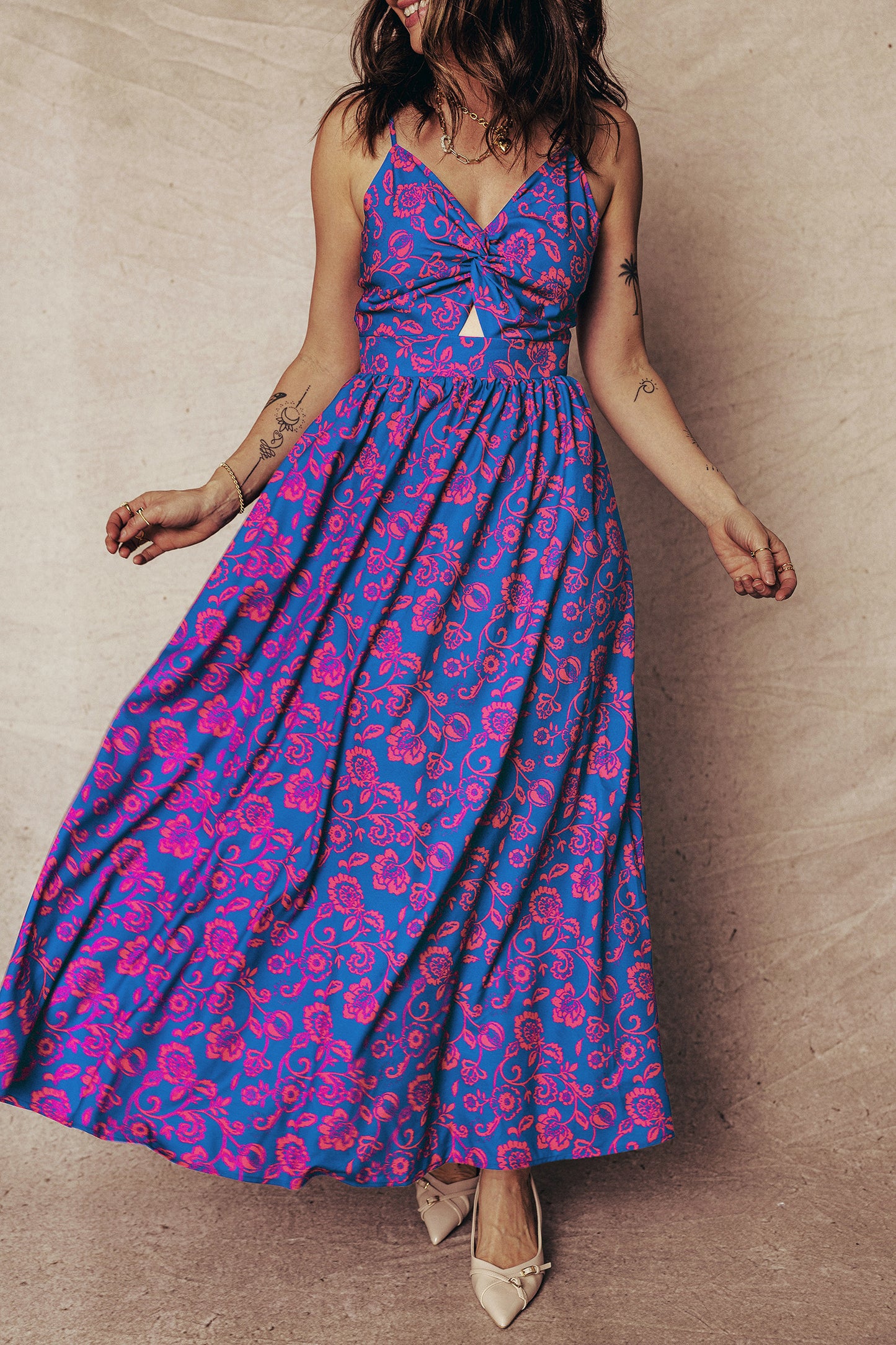 Blue Floral Maxi Dress