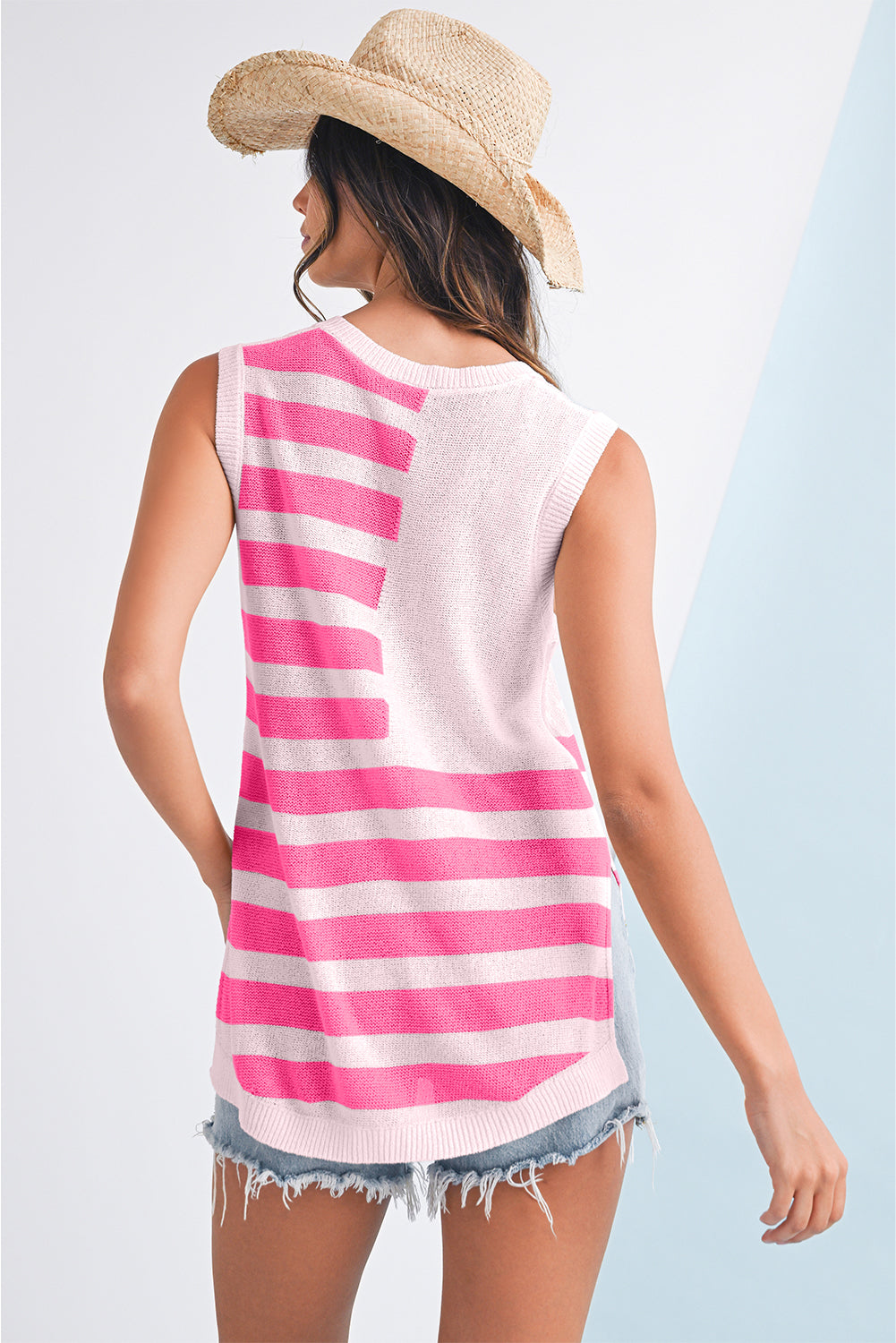 USA Flag Sleeveless Summer Sweater