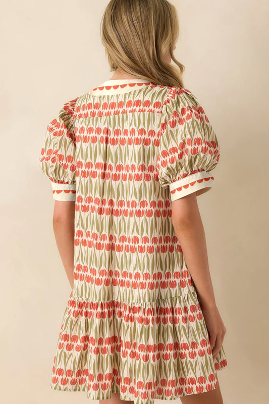 Tulip Print Cotton Dress