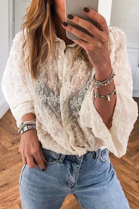 Sheer Floral Blouse