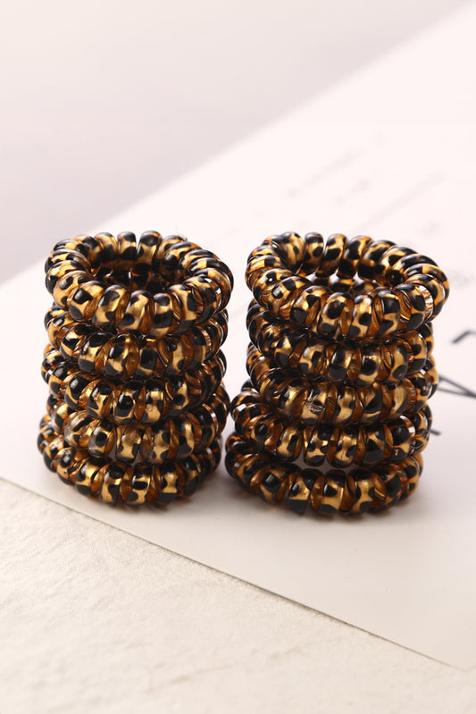 Leopard Print TeleCord Hair Ties
