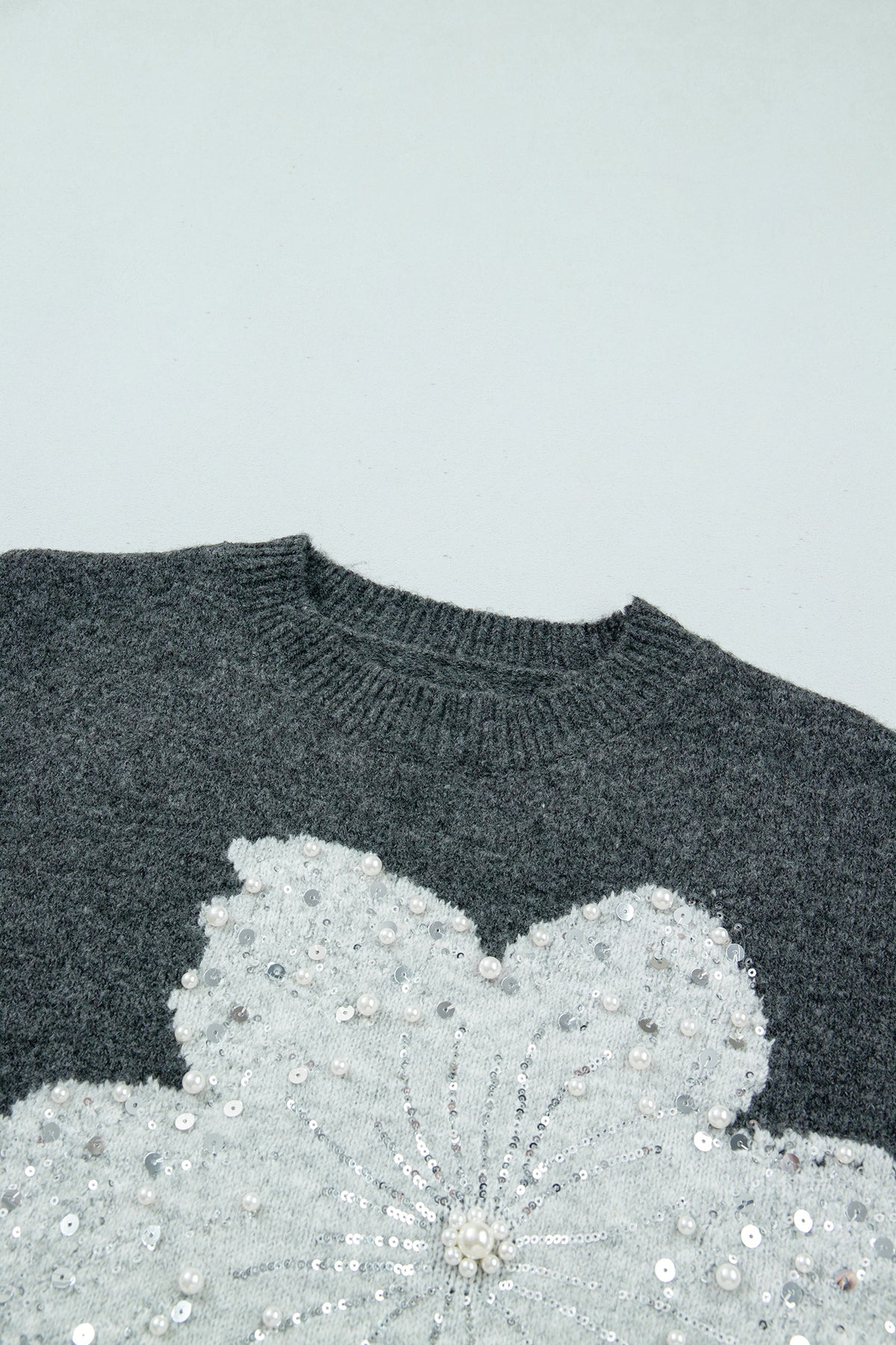 Beaded Floral Sweater