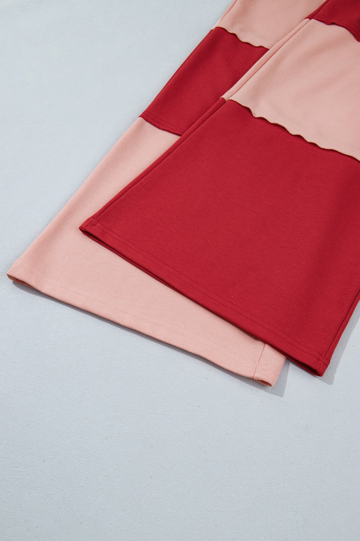 Raw Seam Patchwork Wide Leg Pants