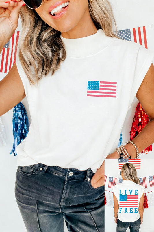 Live Free Flag Top