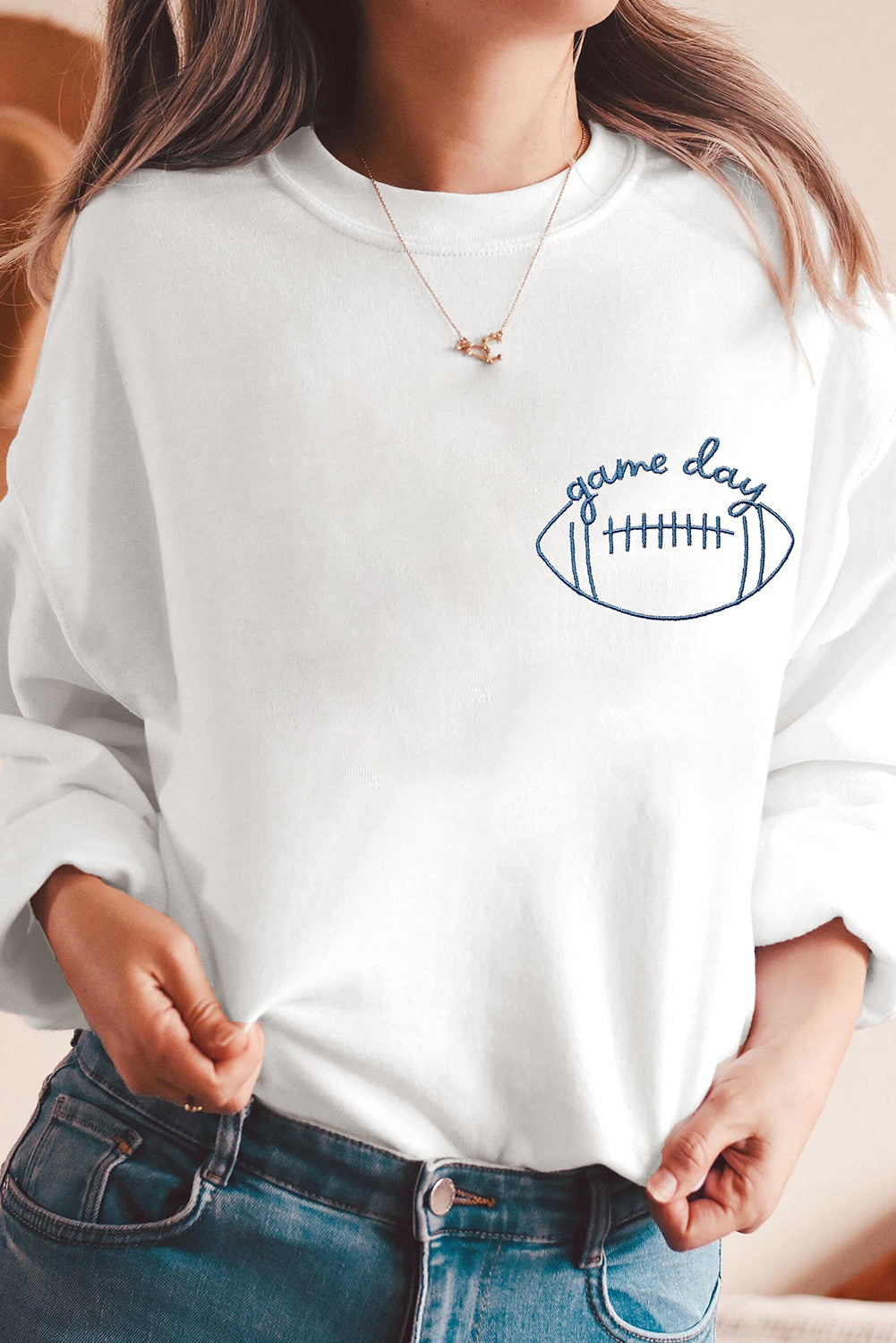 Gameday Football Embroidered Sweatshirt