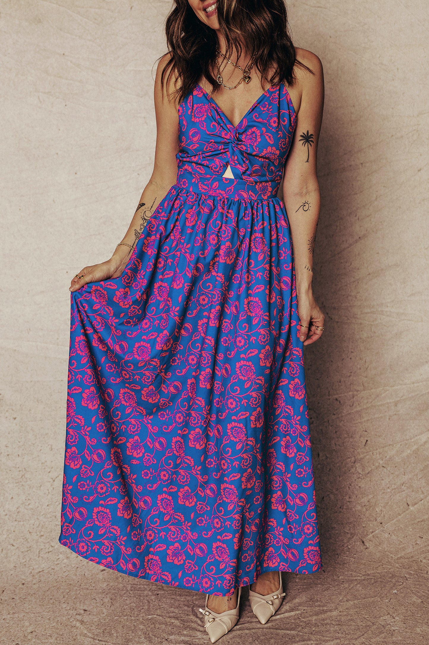 Blue Floral Maxi Dress