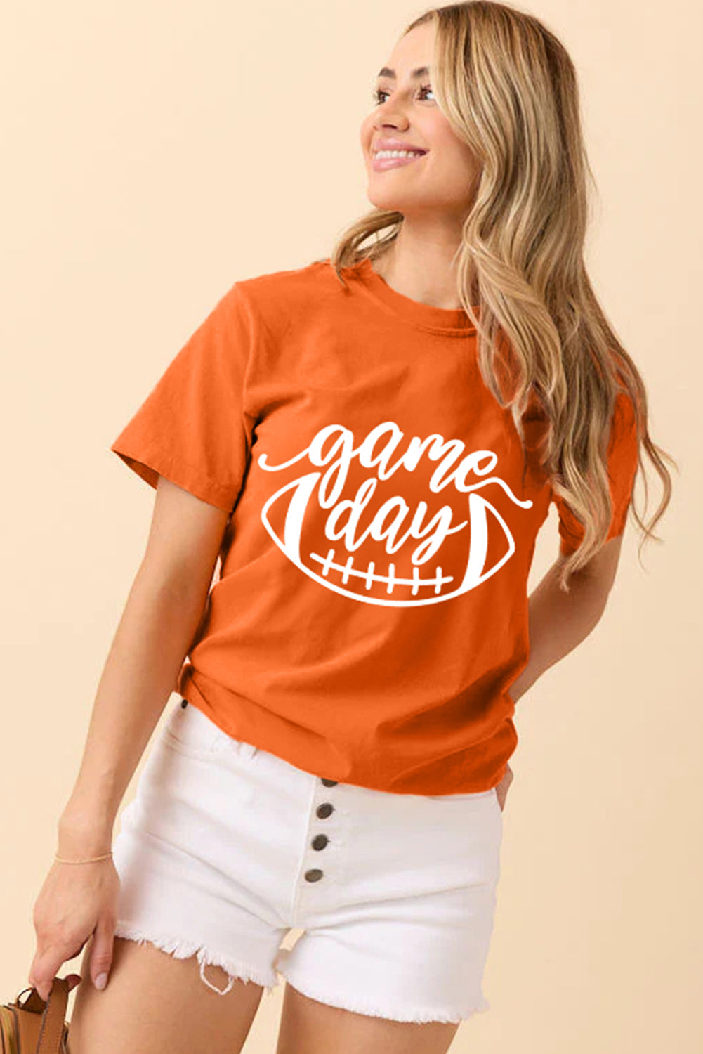 Orange Football Gameday Print Tee