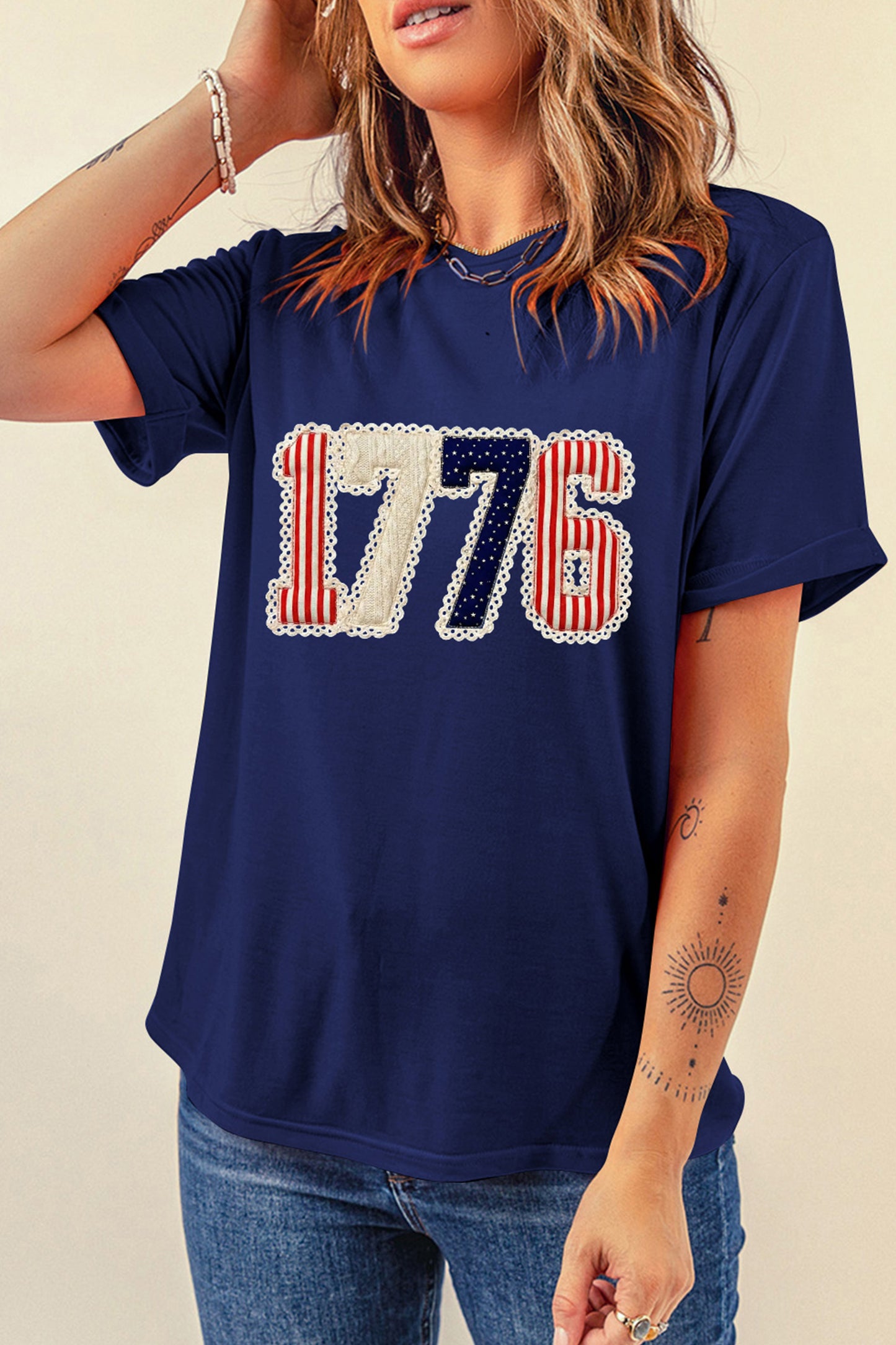 1776 Patchwork Printed Americana T Shirt