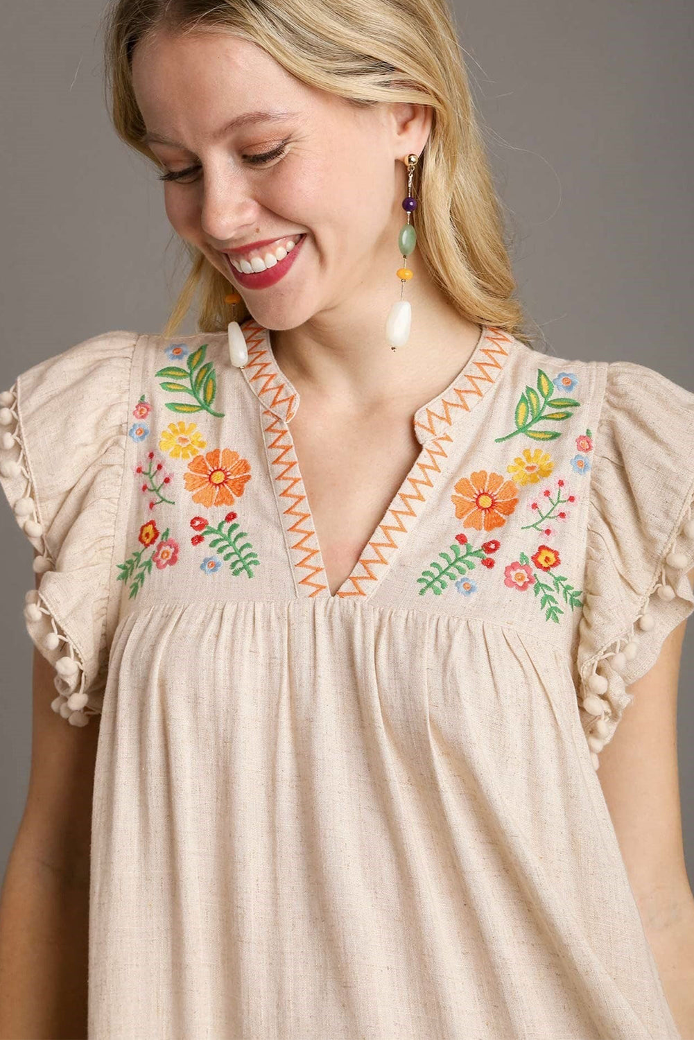 Embroidered Linen Dress