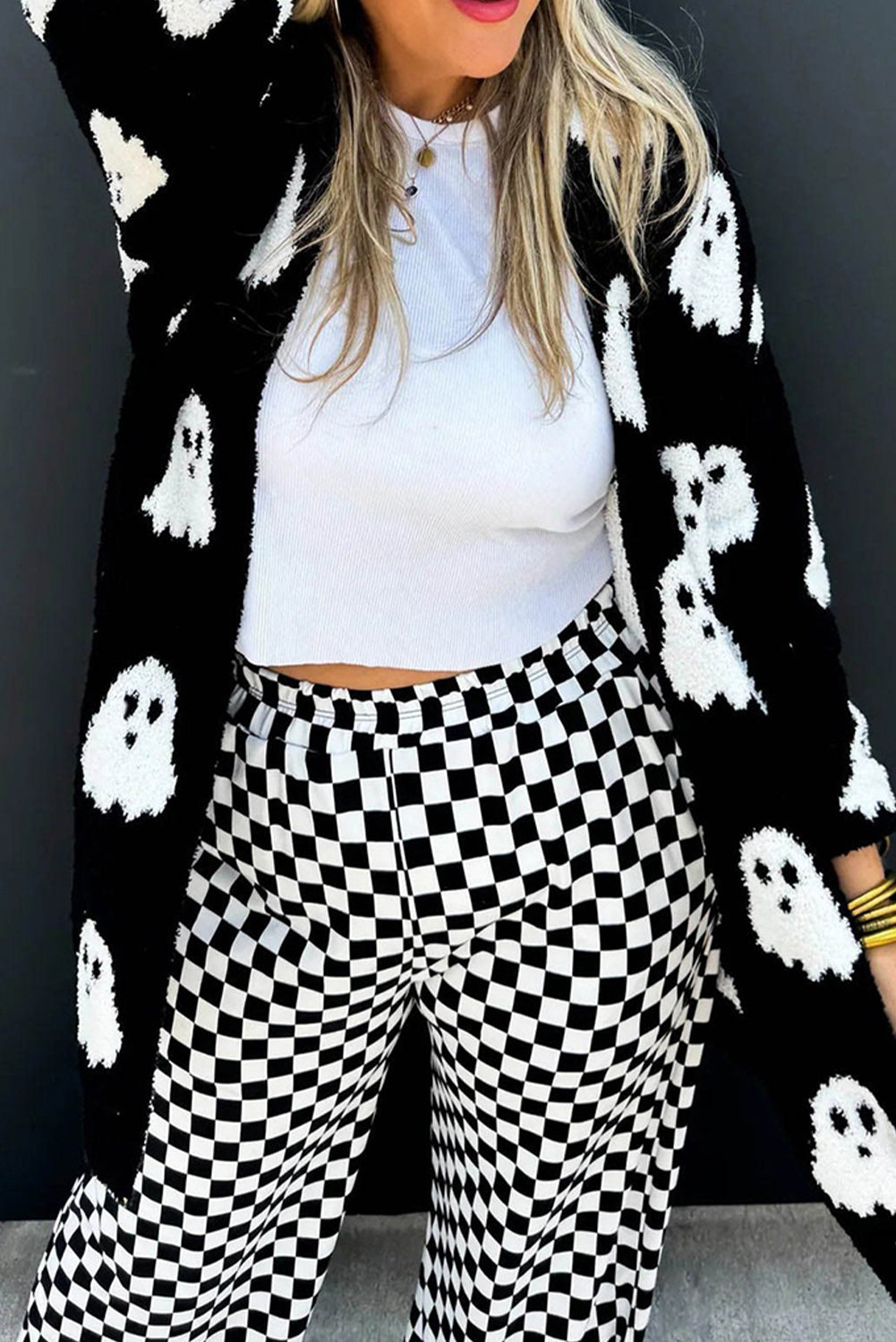 Halloween Ghost Knitted Cardigan