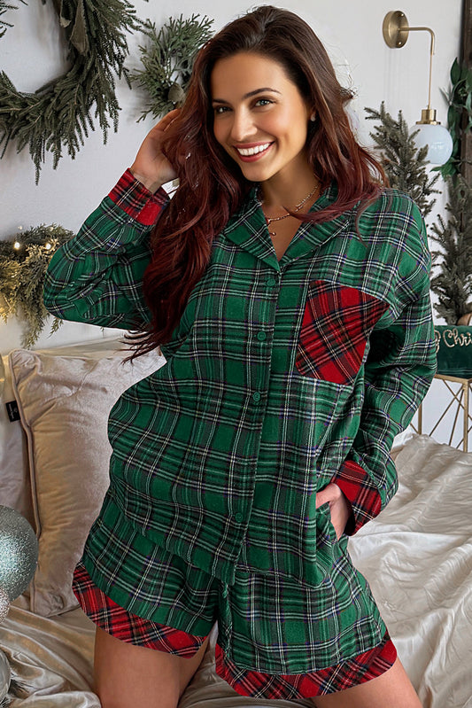 Plaid Flannel Christmas Pajama Set