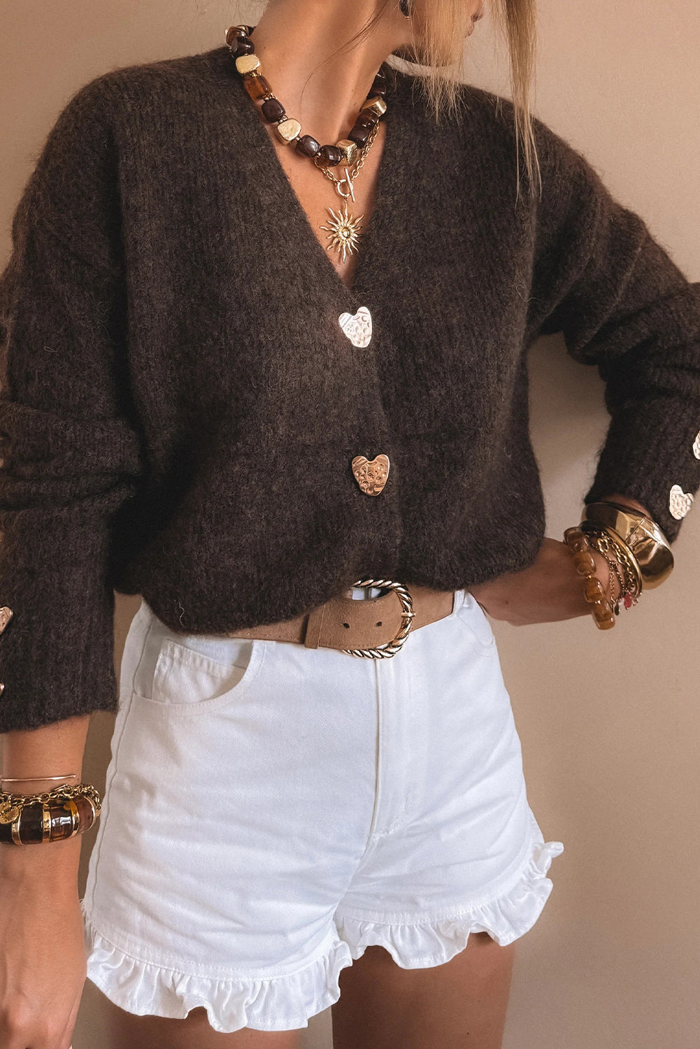Cardigan with Heart Buttons