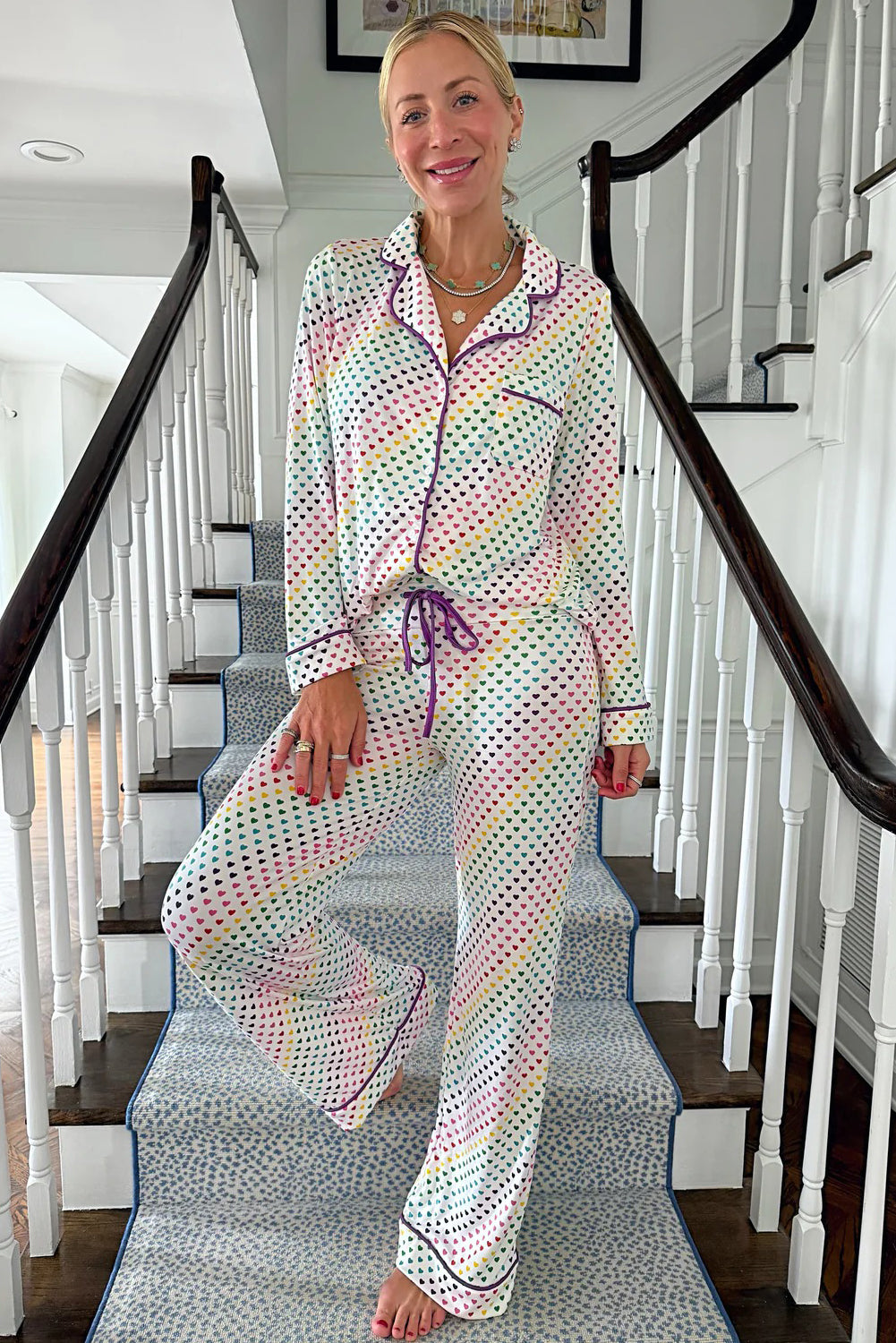 Multi Hearts Pajama Set