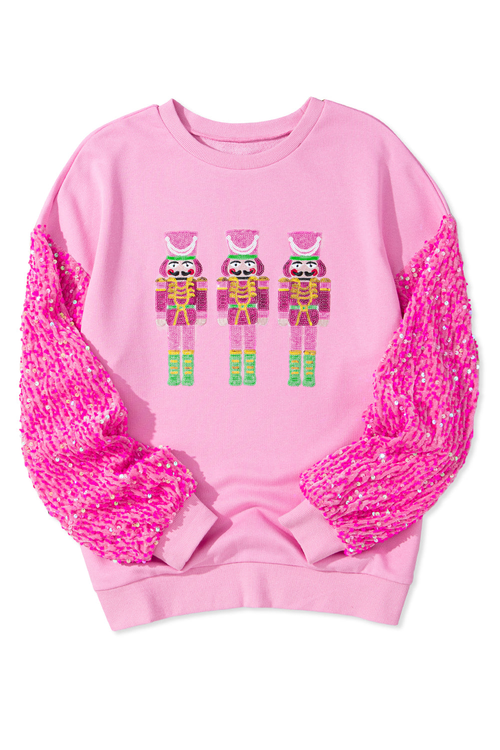 Pink Nutcracker Sequin Sleeve Sweatshirt