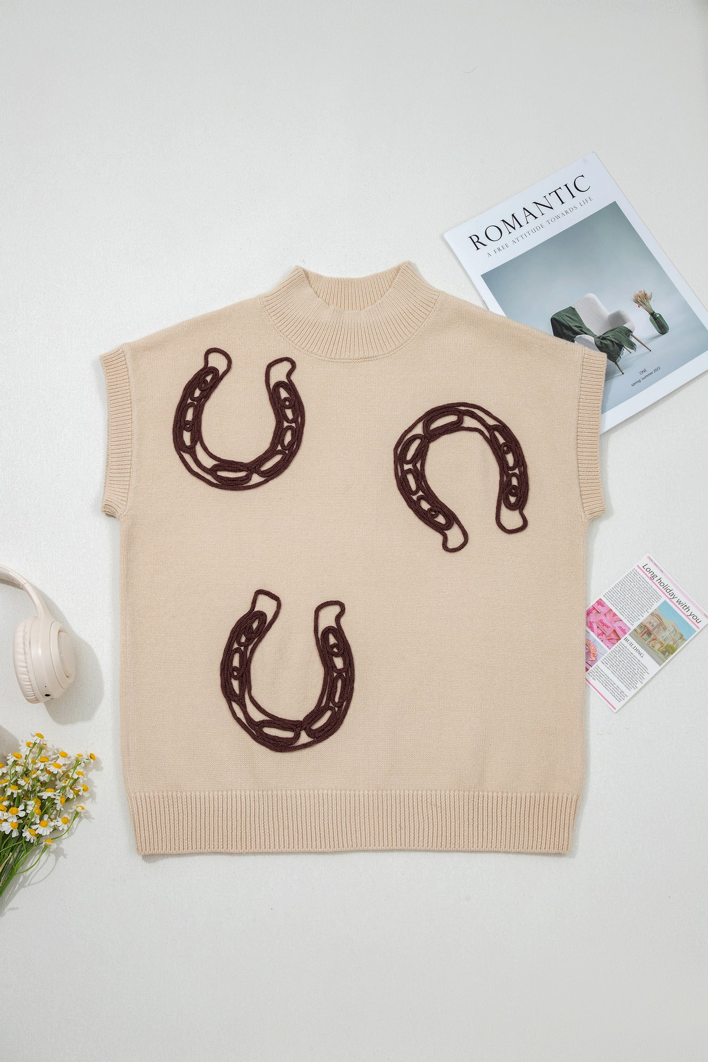 Horseshoes Mock Neck Sweater