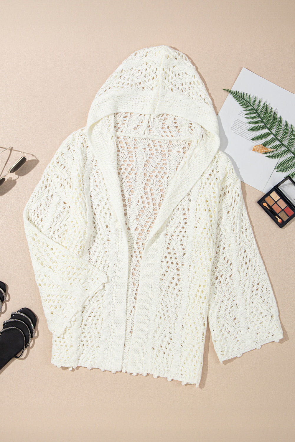 Crocheted Hooded Beach Coverup