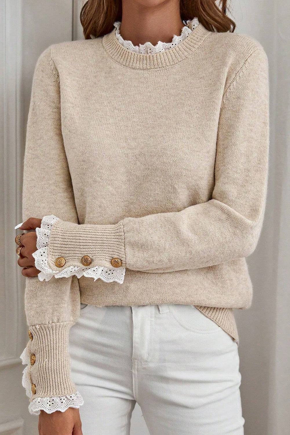 Lace Trim Sweater
