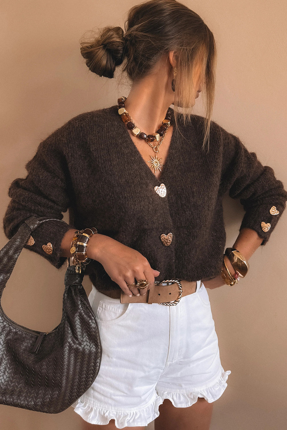 Cardigan with Heart Buttons