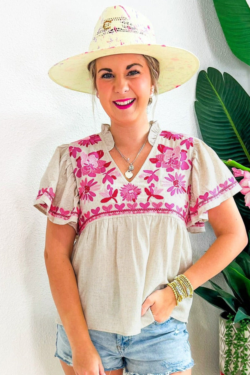 Floral Embroidered Top