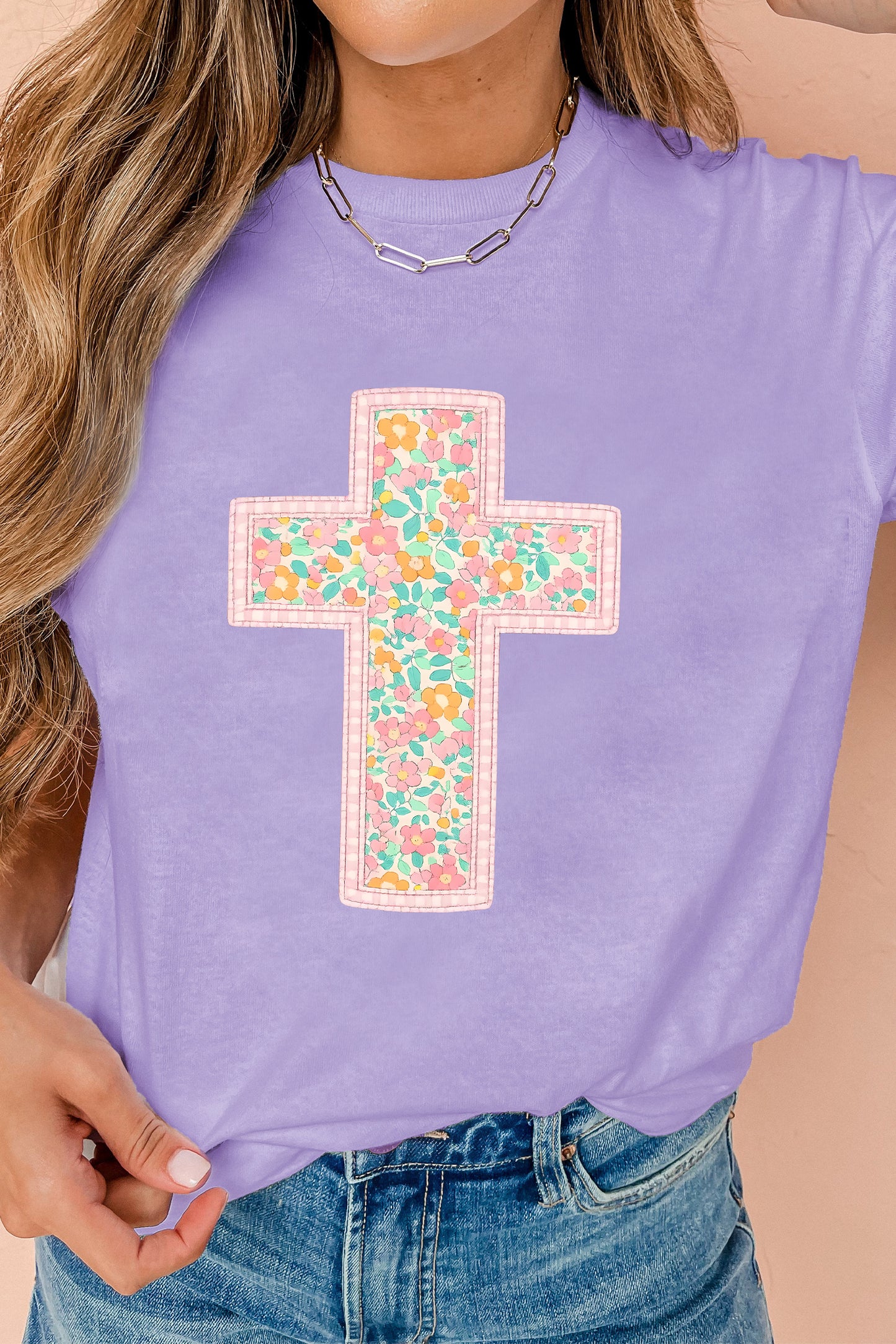 Floral Cross Easter Tee