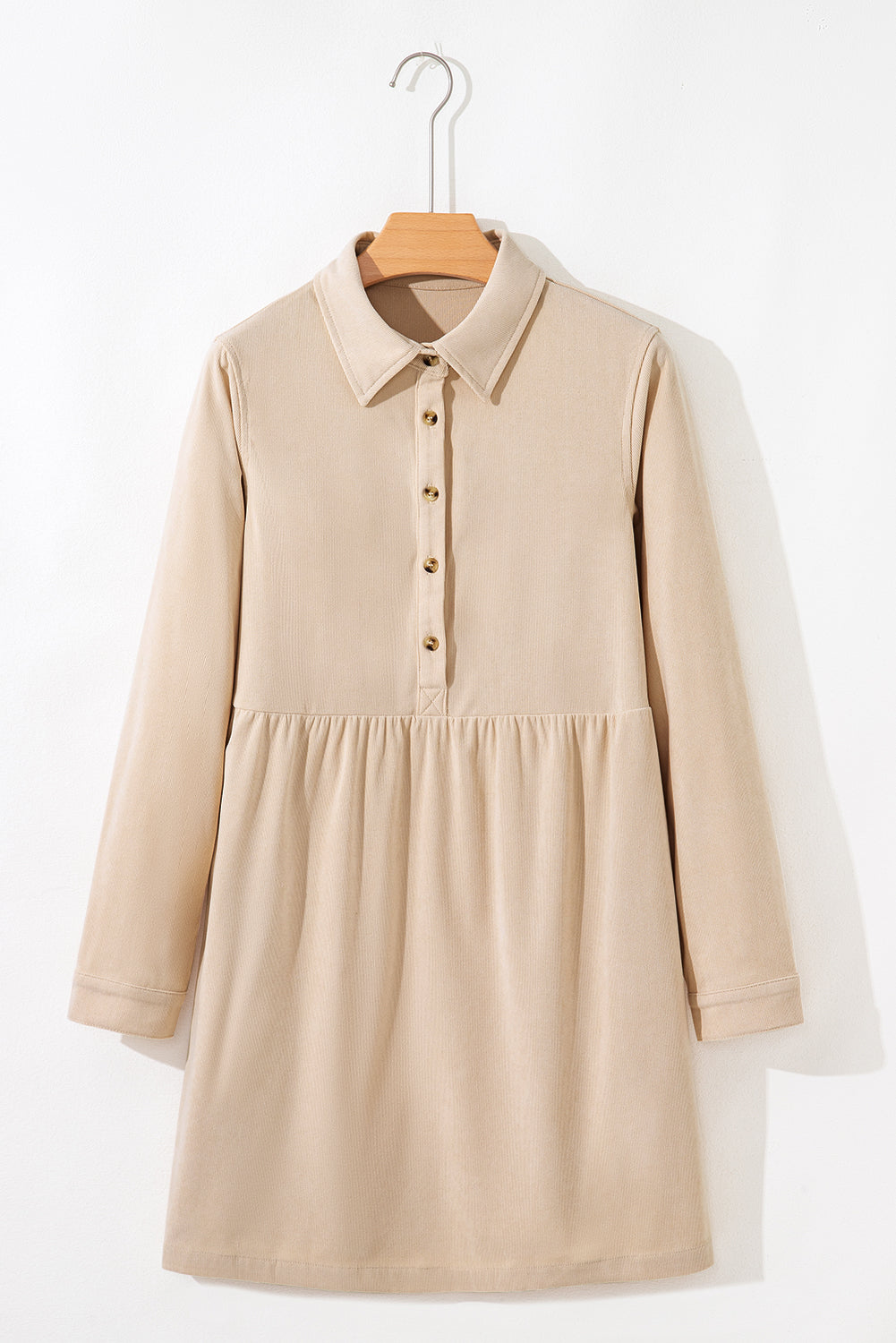 Oatmeal Corduroy Popover Dress