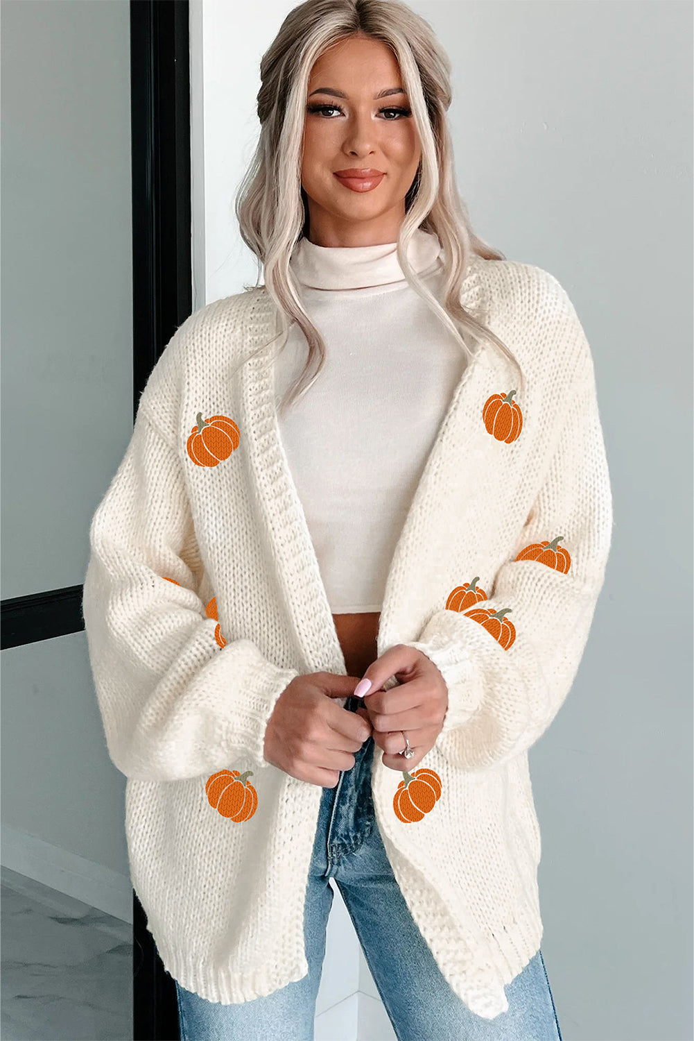 White Pumpkin Open Front Cardigan