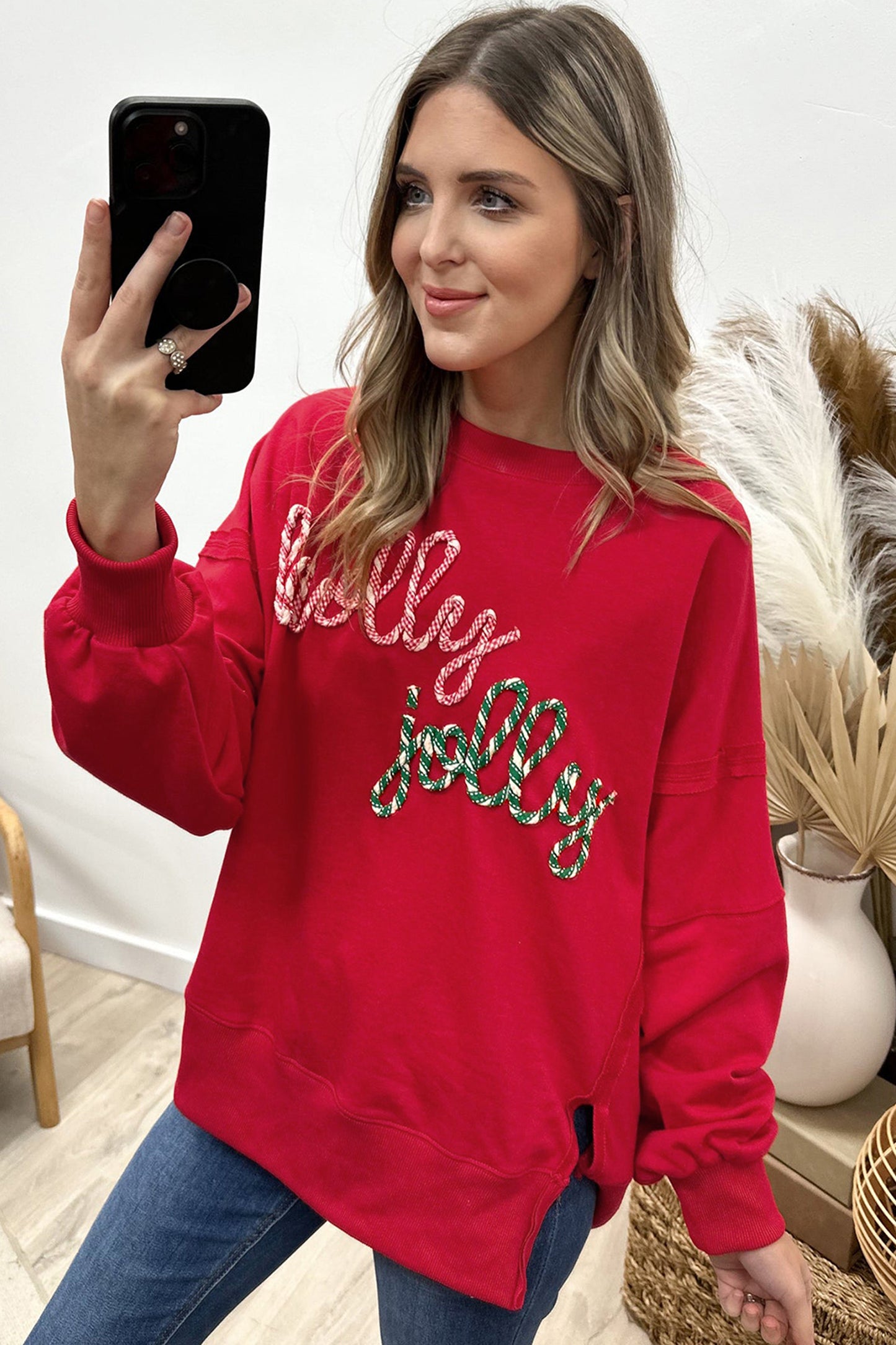 Red Holly Jolly Sweatshirt