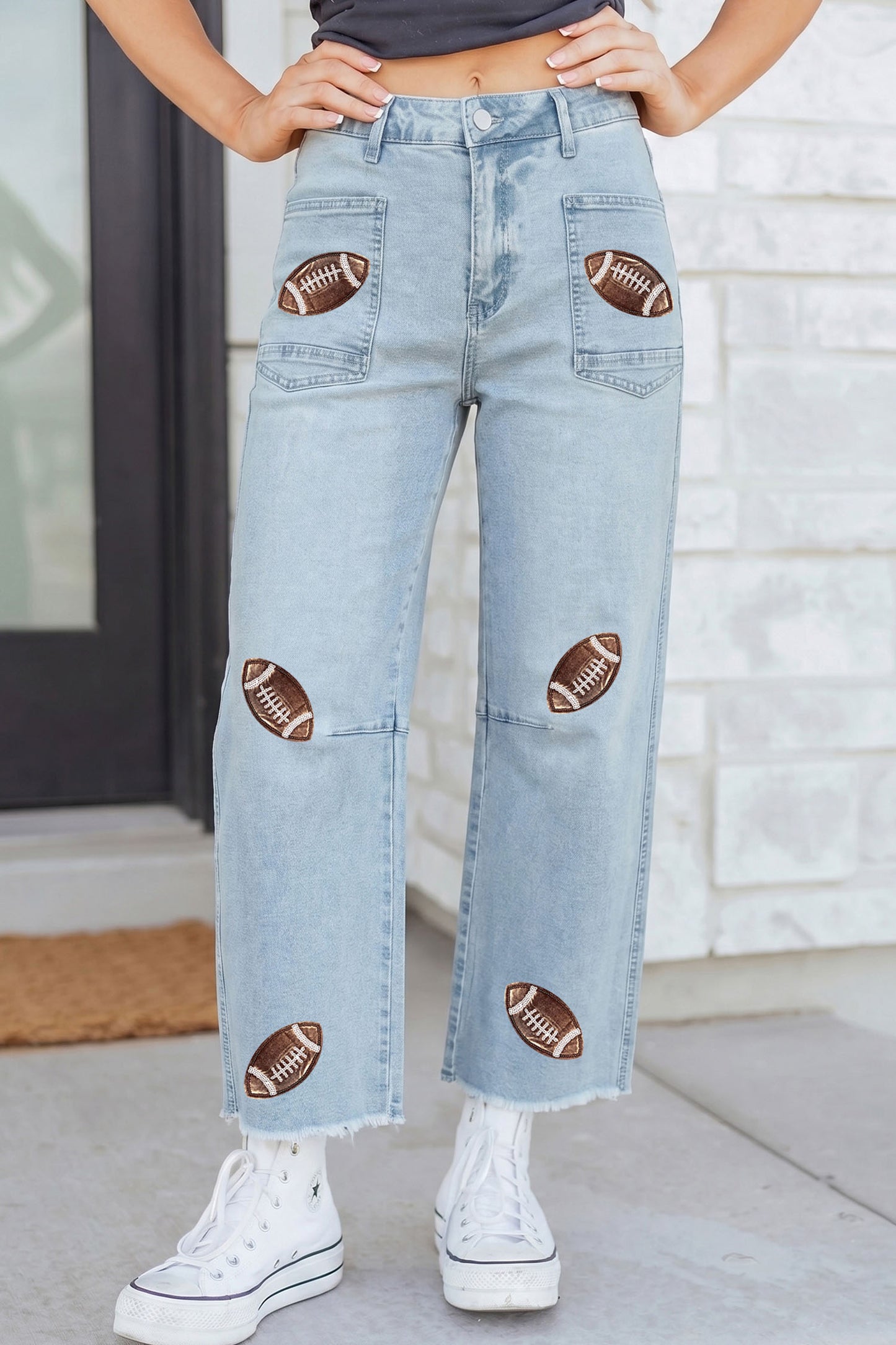 Sequin Football Jeans