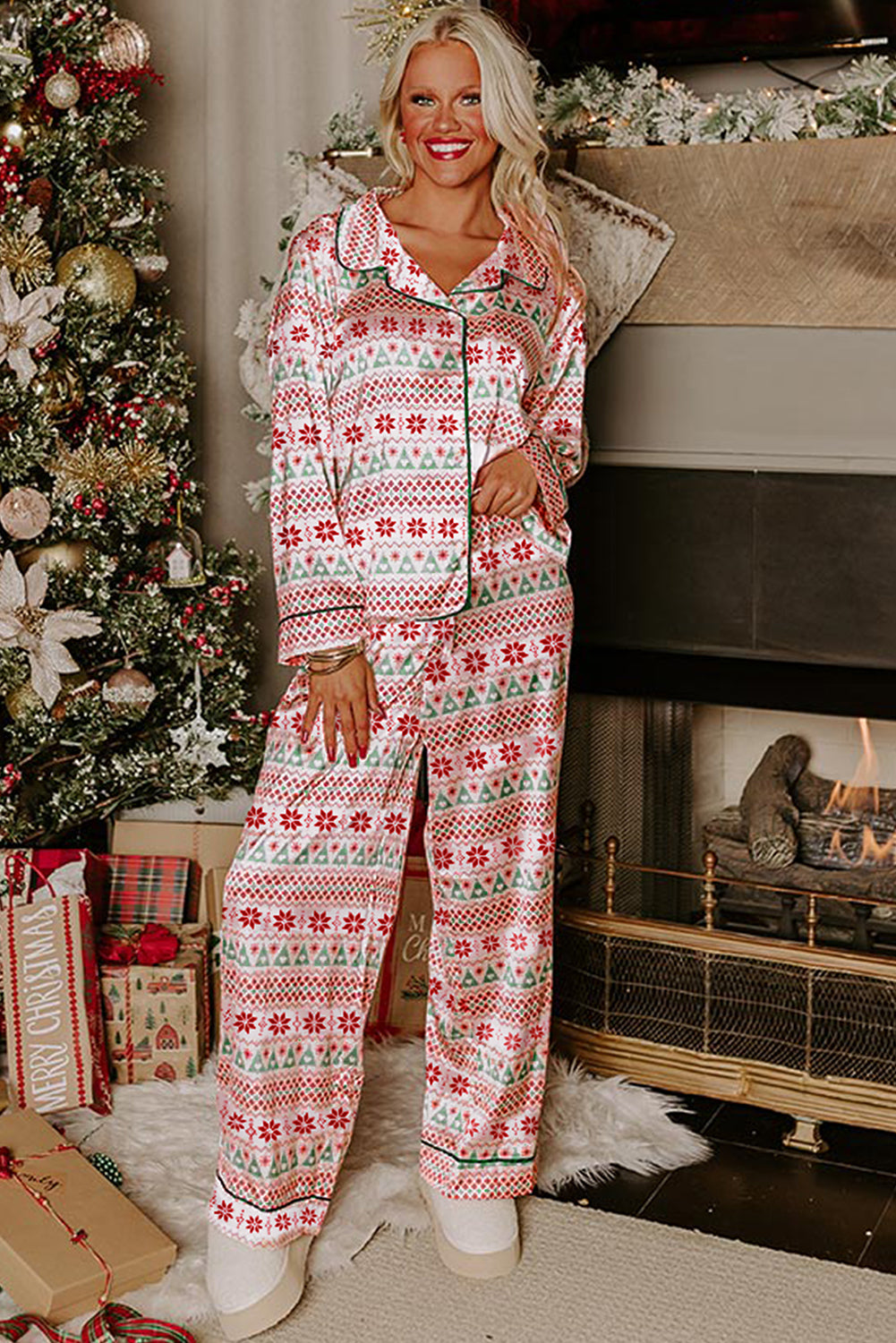 White Christmas Pajama Set