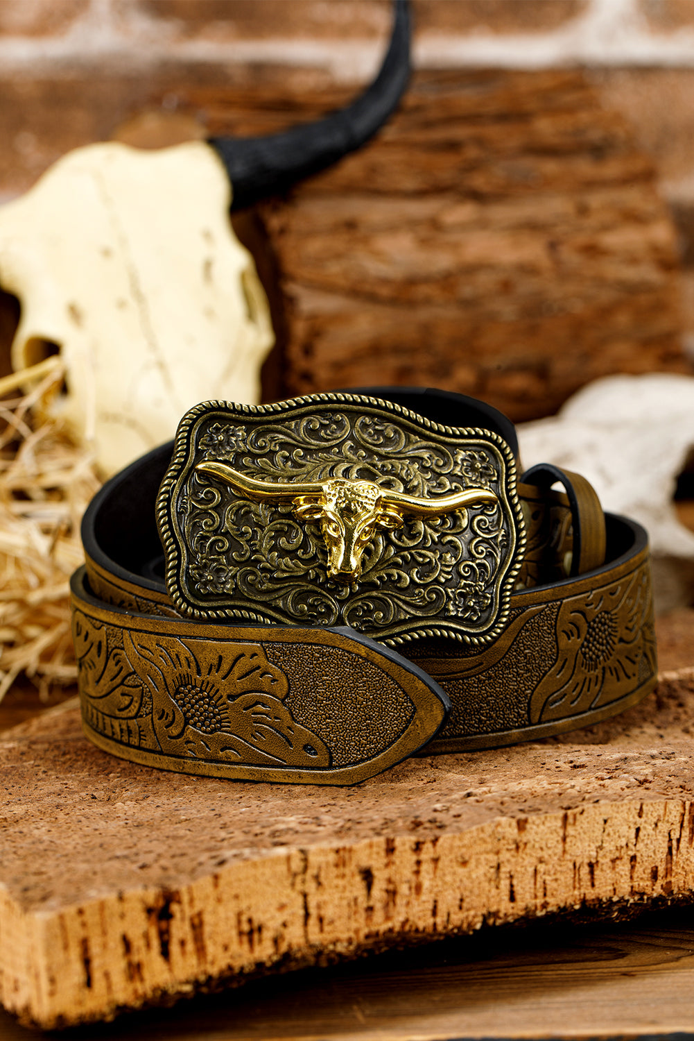 Western Vegan Leather Belt