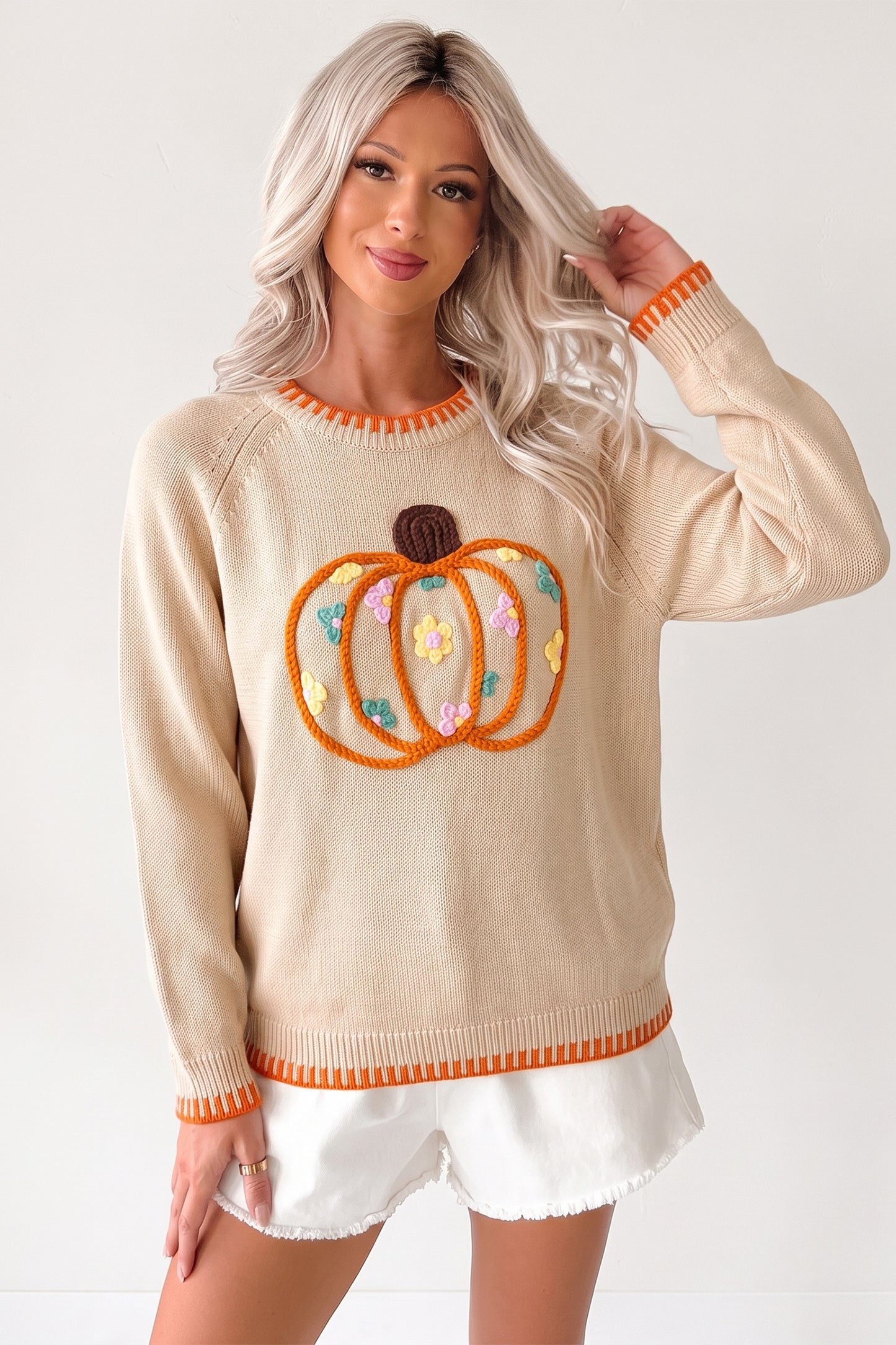 Floral Pumpkin Sweater
