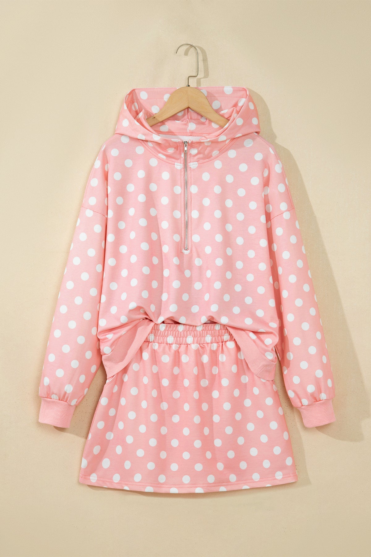 Polka Dot Hoodie & Mini Skort Set